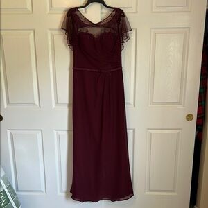 Elegant Burgundy Evening Gown